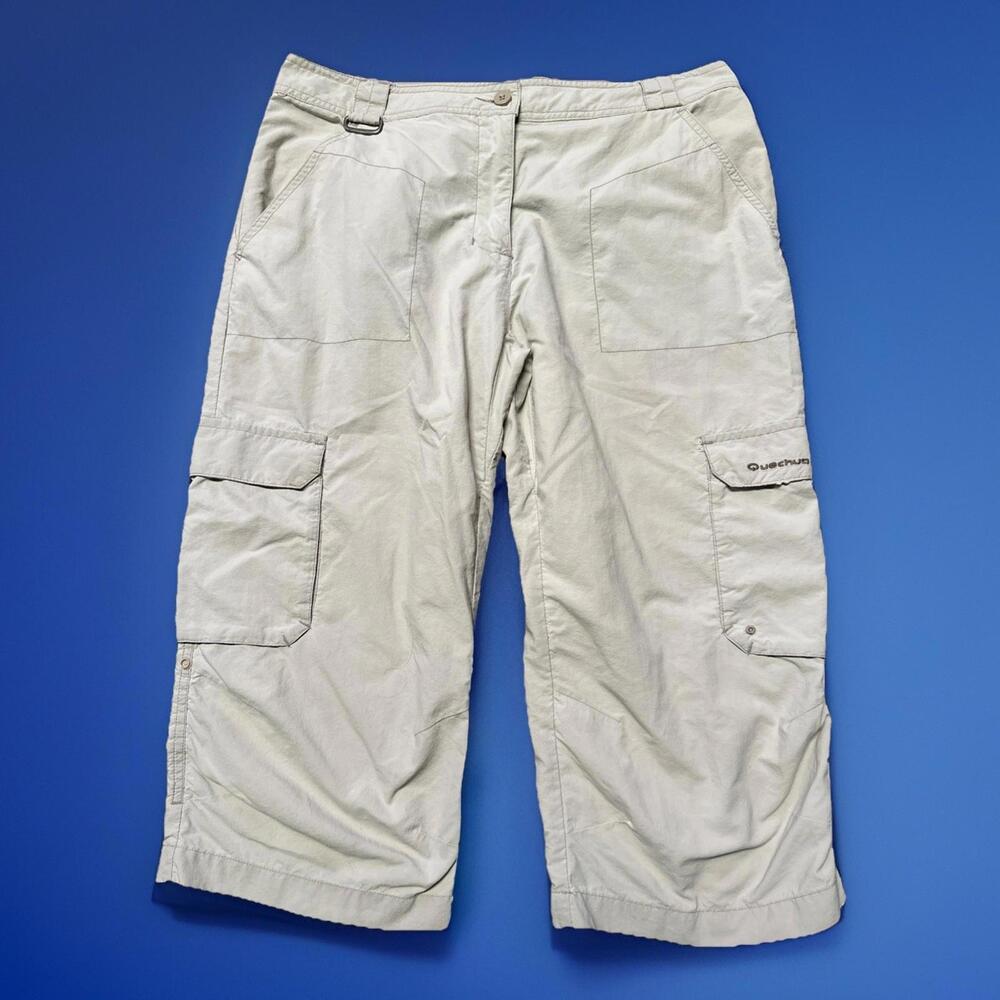 Quechua Pants Womens Size 6 Nylon‎ Hiking Capri Pants Beige 31x18